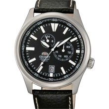 Orient Defender 21-Jewel Automatic Black Dial Field Watch with Leather