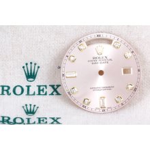 Original Rolex Mens 18k Gold President Day-date Champagne/rose 8+2 Diamond Dial