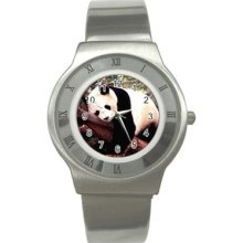 Panda Bear Cute Stainless Steel Watch For Sport Men Wristwatch Fashion