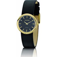 Pandora 18K Gold Pure Watch - Black Leather Band - 812015BK