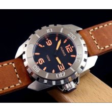 Parnis 45mm Orange Markers Submariner Automatic Mens Watch Water Resistance