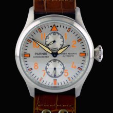 Parnis 47mm Big Pilot Power Reserve Chronometer Automatic St2542 Mens Watch 080