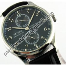 Parnis Black Dial Power Reserve Seagull Automatic Chronometer 43mm Man Watch