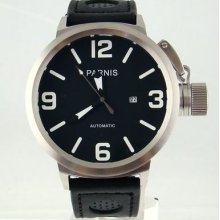 Parnis Black Dial White Numbers 50mm Automatic Men Watch