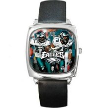 Philadelphia Eagles Unisex Silver-Tone Square Metal Watch 02