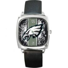 Philadelphia Eagles Unisex Silver-Tone Square Metal Watch 05