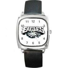 Philadelphia Eagles Unisex Silver-Tone Square Metal Watch 12