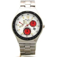 Philip Persio Men's Chronograph Look White Dial Date Watch P-673/d