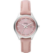 Pink Fossil Flight Mini Leather Watch - Jewelry