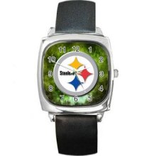 Pittsburgh Steelers Unisex Silver-Tone Square Metal Watch 17