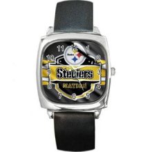 Pittsburgh Steelers Unisex Silver-Tone Square Metal Watch 09