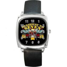 Pittsburgh Steelers Unisex Silver-Tone Square Metal Watch 06