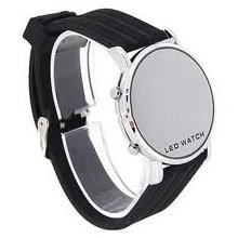 Portable Stainless Steel Led Wrist Watch Silver