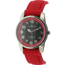 Predator Women's Quartz Watch With Black Dial Analogue Display And Red Silicone Strap Pre96/A