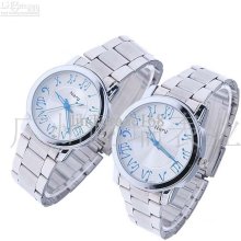 Promotion Multicolor Stainless Steel Belt Lovers Watch Quartz Busine