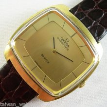 Rare Authentic 1980 Omega De Ville 151 0051 Man Gp Gold Dial 711 Automatic 24j