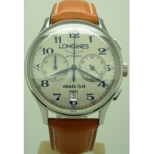 Rare Ss Longines Olympic Chronograph Watch Israel 58 Anniversary Limited Edition