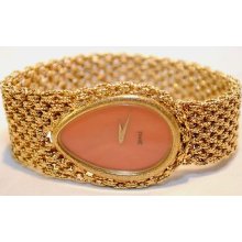 Rare Vintage Piaget Women's Wrist Watch Coral Dial 18k Yellow Gold - $80k Value