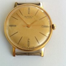 Rare Vintage Vimpel Poljot De Luxe 23 J 1mchz Gold Au20 Men's Watch