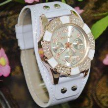 Readeel Stylish Analog Quartz Alloy Rhinestone Dial Strap Women Ladies Watch