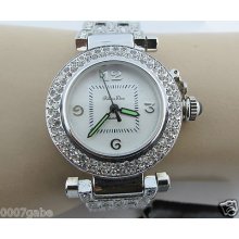 Rebecca Klein Beautiful Pasha Style Swarovsky Watch 32 Mm S/s Quartz Mvt Nice