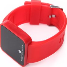 Red Led Digital Touch Screen Colorful Silicone Date Unisex Sport Wrist Watch