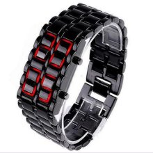 Red Led Digital Watch Lava Style Mens Sports Watch Aua