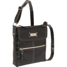 Relic Erica Flap Crossbody Black Croco