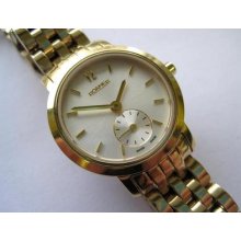 Roamer Sub Second Quartz Ladies Gold Watch Swiss- N.o.s