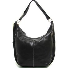 ROBE DI FIRENZE Italian Black Leather Shoulder Bag Hobo