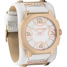 Rockwell Womens Assassin Analog Stainless Watch - White Leather Strap - White Dial - AS108