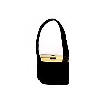 Rodo Black Evening Bag With Gold Frame