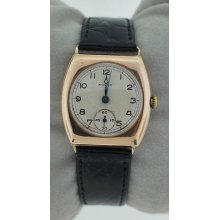 Rolex 14k Rose Gold Watch C.1920 Hirsch Leather Strap H+ Buckle