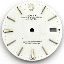 Rolex 1501 Mens White Date Watch Dial W/chrome Polished Markers Non Quickset