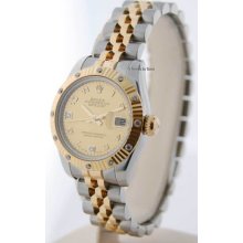 Rolex 179313 Datejust D 18kyellow Gold & Ss Mop Diamonds Box/paper