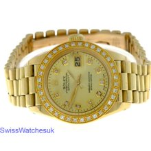 Rolex Datejust 18k Yellow Gold Diamond Automatic Ladies Watch