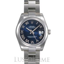 Rolex Datejust 31MM Oyster Stainless Steel Domed Blue Lady's Timepiece - 178240BRO