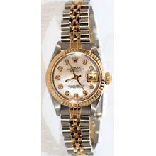 Rolex Datejust Ladies Steel and 18K Gold - Custom Mother of Pearl Diamond Dial - Absolutely Like New