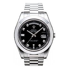 Rolex Day Date II Platinum / Black Diamond Dial