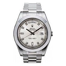 Rolex Day-Date II Platinum Silver Diamond Dial Unworn