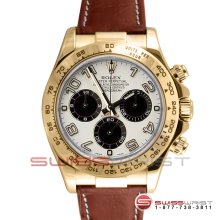 Rolex Daytona Yellow Gold Panda Dial 116518 40MM Model Brown Leather