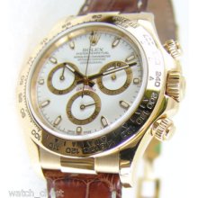 Rolex Gold Daytona White 116518 Leather 40mm Watch Chest