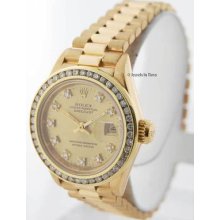 Rolex Ladies Datejust 69178 18k Gold & Diamond