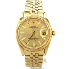 Rolex Men's 1503 Oyster Perpetual Yellow Gold Champagne Dial Watch