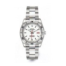 Rolex Men's Datajust Turn-O-Graph Steel & White Gold White Face/Oyster