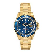 Rolex Men's Submariner Yellow Gold Blue Dial & Blue Bezel - Pre-Owned