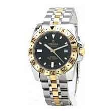 Rolex Men's Tudor Sport Collection 2 Tone/Black Dial/Stainless Steel