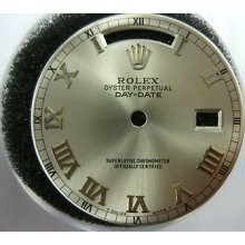 Rolex President Day Date Quick Set Silver Slate Roman Dial Fits All 1978 Up