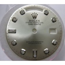 Rolex President Day Date Diamond Dial Bagget Silver Quick Set 8+2 18038 18238