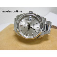 Rolex Ss Date 34mm Ref 115200 Random Serial Msrp $6,300 Unisex Or Midsize